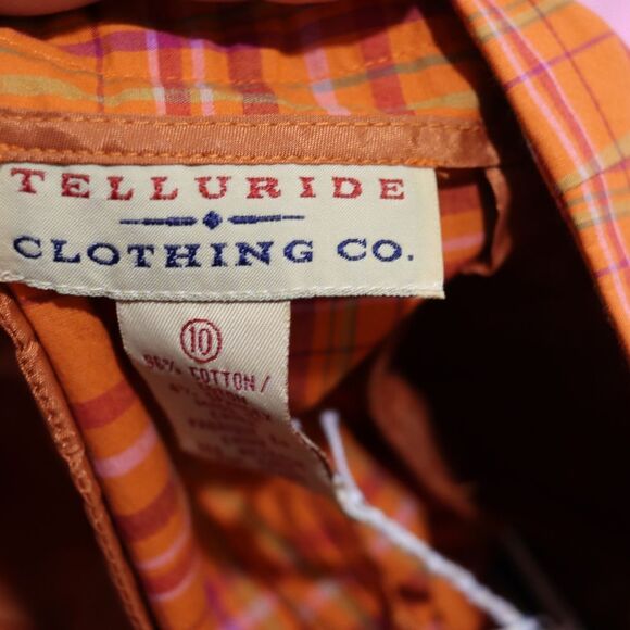 Telluride Women’s Bright Orange Plaid Capri Pants Size 10 NWT Y2K Streetwear - Picture 10 of 13